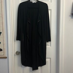 Elaine Kim nolwenn cutaway long line open front cardigan jacket black large